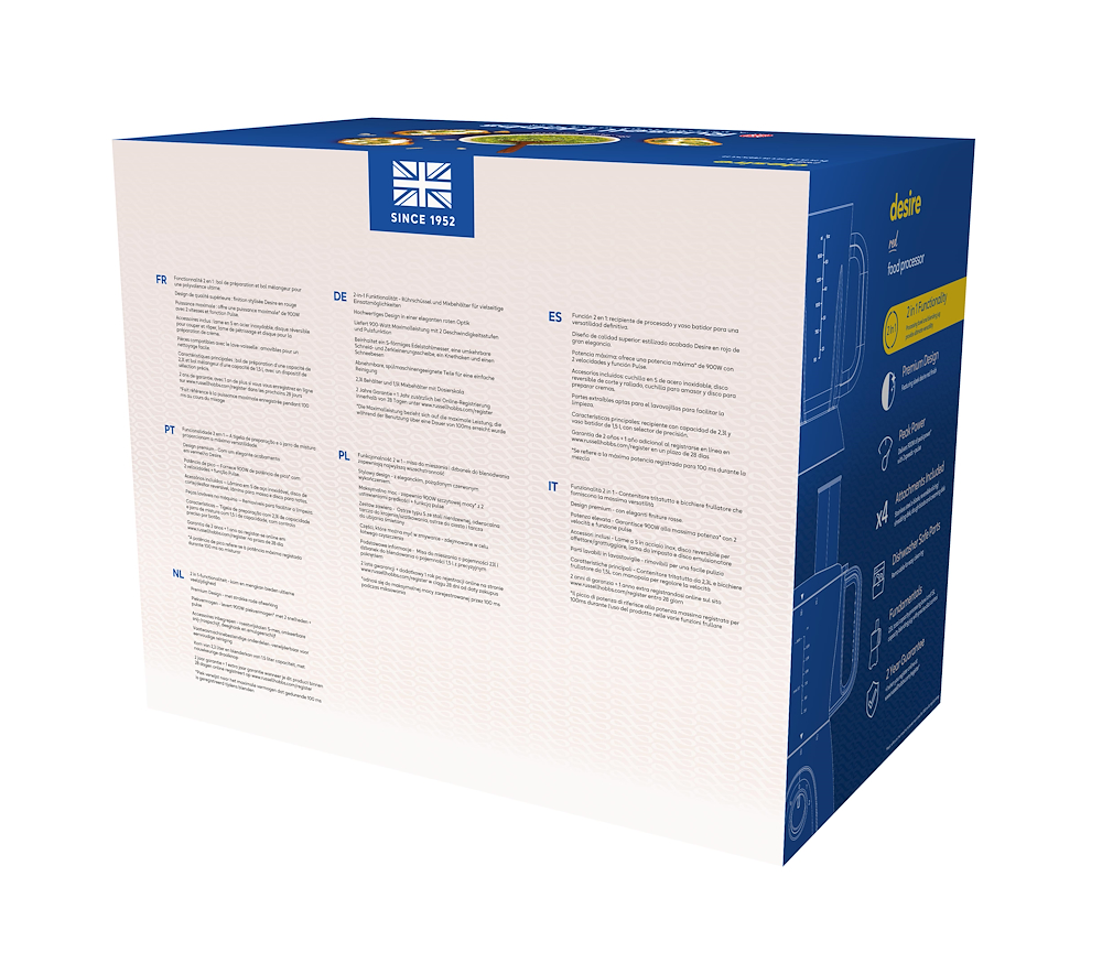 RUSSELL HOBBS 2711056 - Desire Red Küchenmaschine 900W RUSSELL HOBBS 2711056 - Desire Red Küchenmaschine 900W