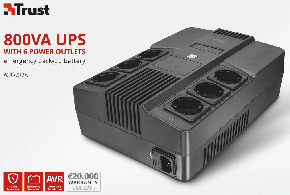 TRUST 23326 - UPS Maxxon 800VA con 6 uscite