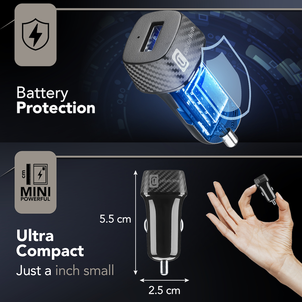 CELLULAR LINE CBRKIT18WTYCK - Caricabatterie Auto 18W USB-C