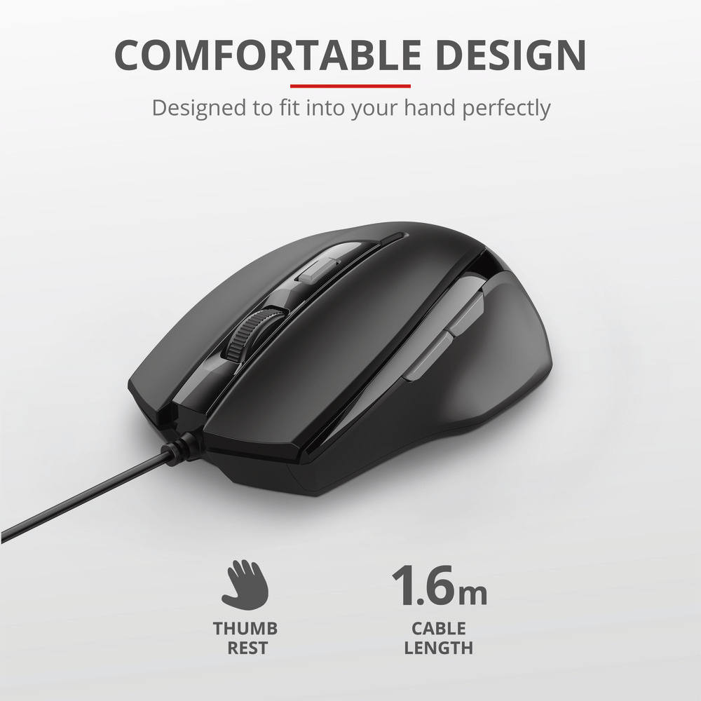 TRUST 23650 - Mouse Comfort Trust Voca con DPI Regolabili