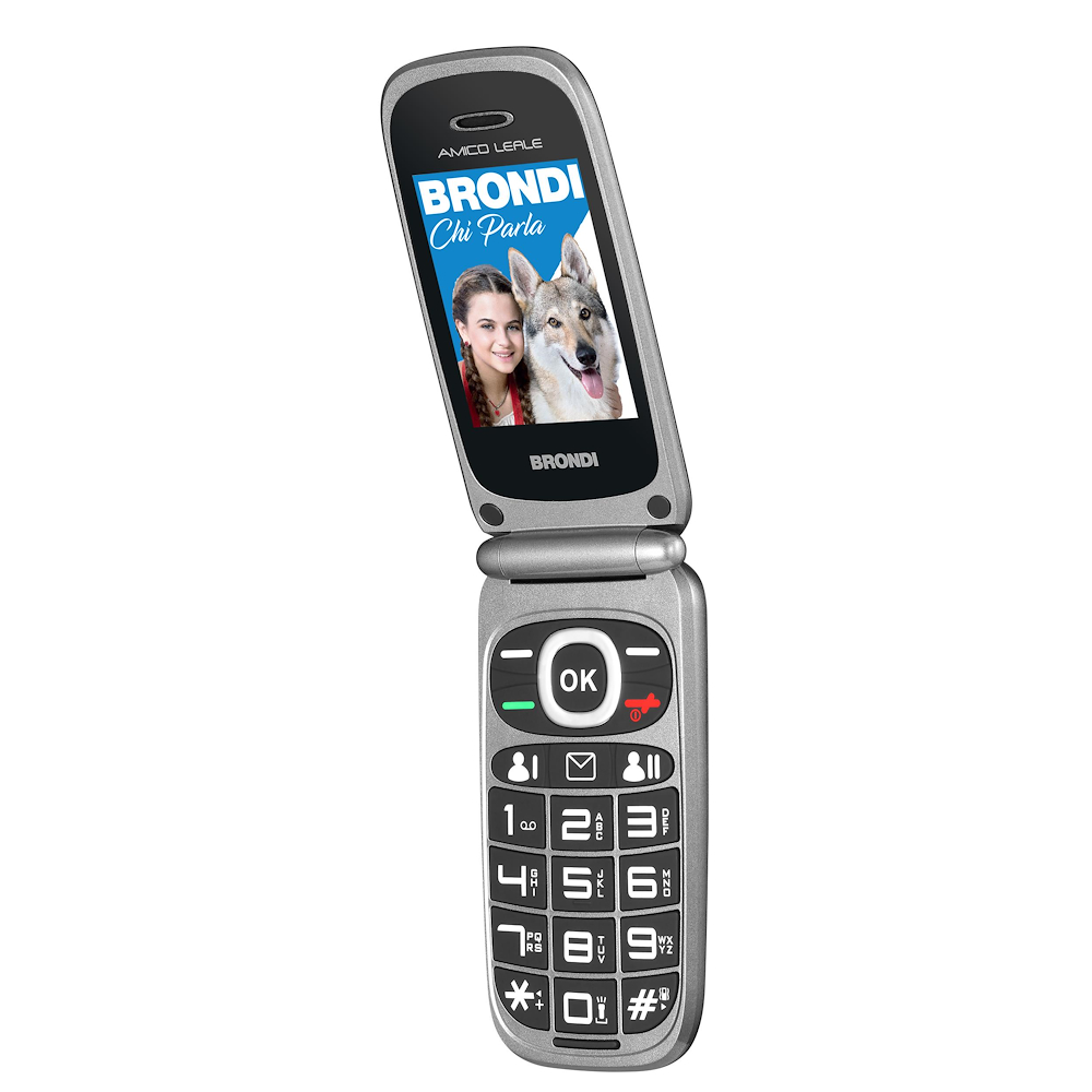 BRONDI AMICOLEALENEROMETAL - Telefono Brondi Amico Leale Dual SIM