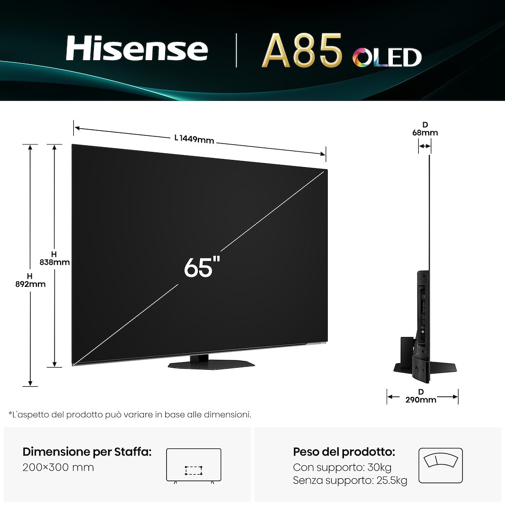 HISENSE 65A86Q - Smart TV OLED 65" 4K