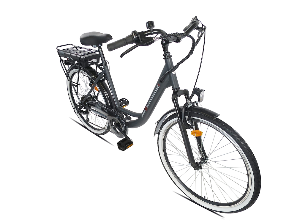 SMARTWAY C4D4SCG - E-Bike Stadt Aluminium 36V 10.4AH Grau