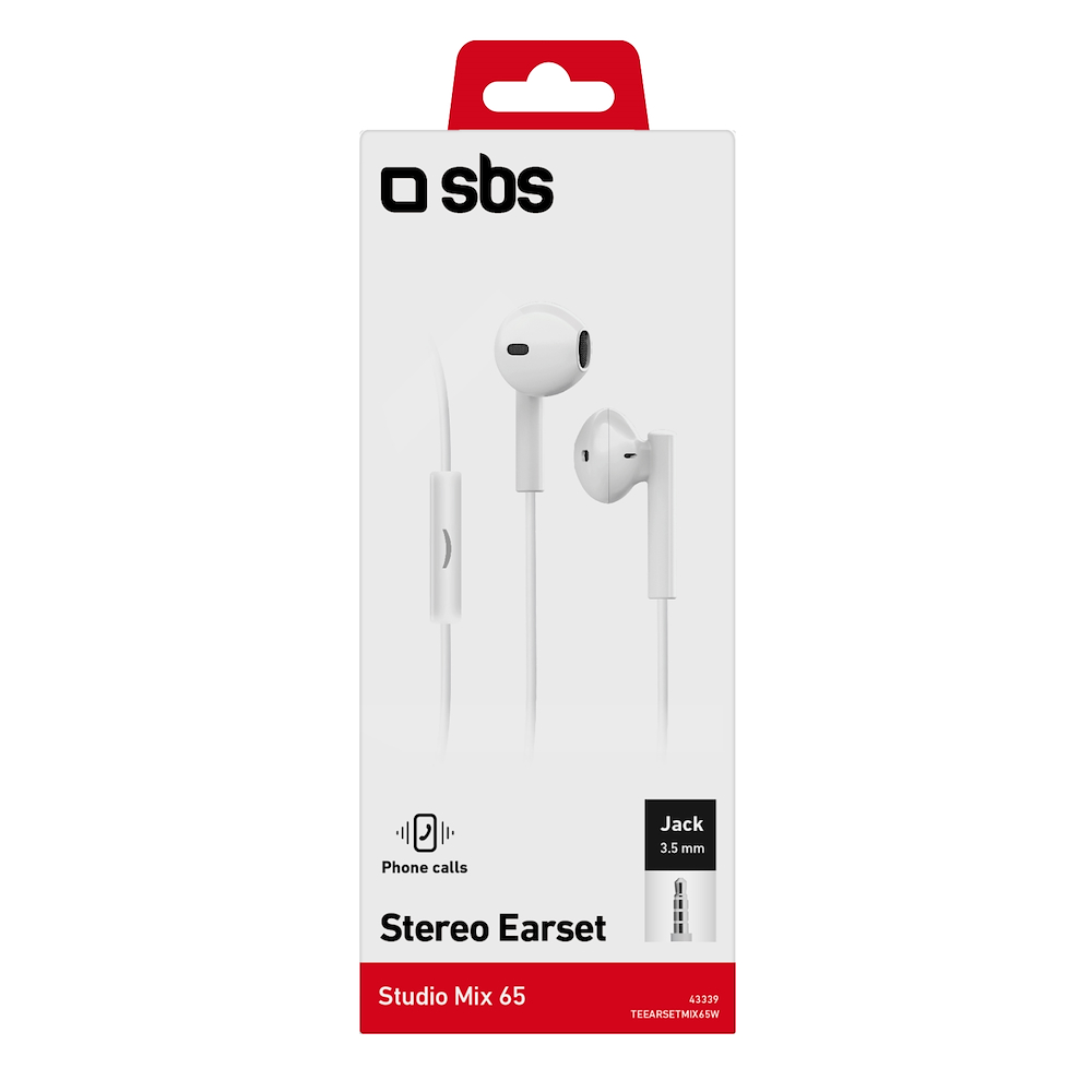 SBS TEEARSETMIX65W - Auricolari Studio Mix 65 con microfono