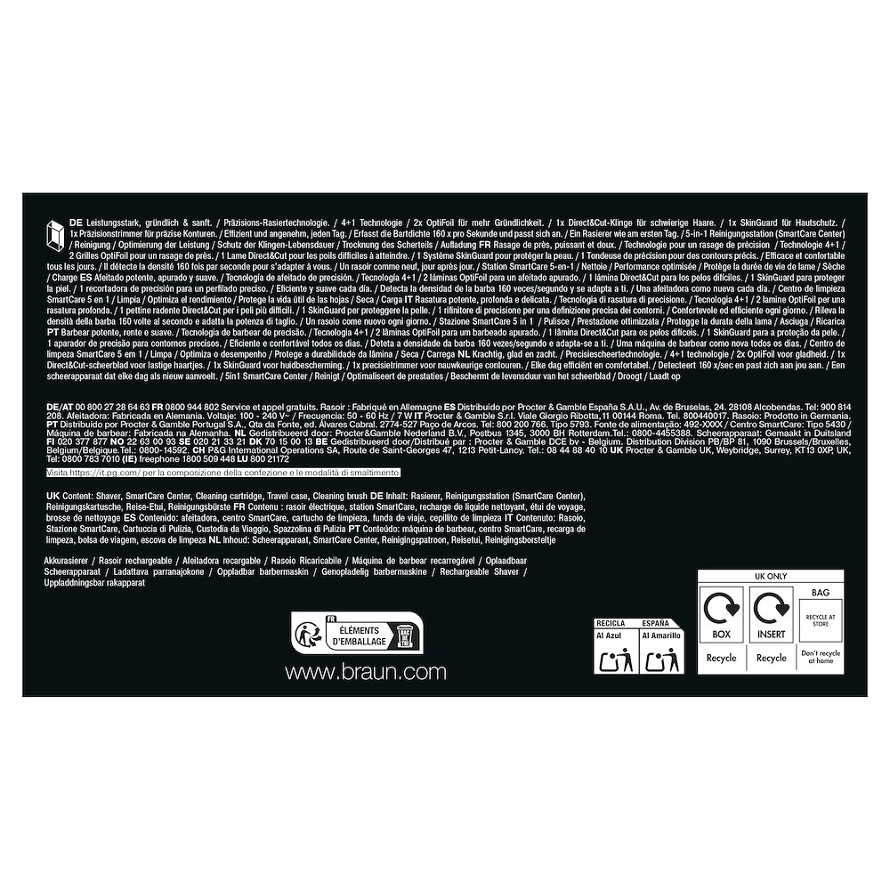 BRAUN 83920514 - Rasoio Elettrico Con Stazione Di Pulizia
