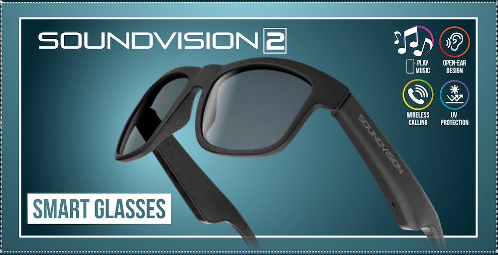 CELLULAR LINE BTSOUNDVISION2K - Occhiali Sole Wireless Nero