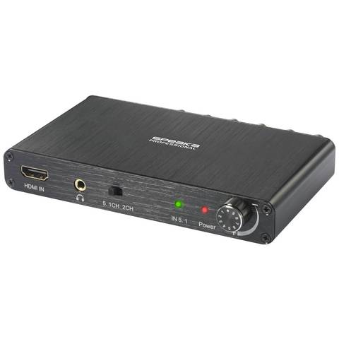 SPEAKA 97040694 - SpeaKa Professional HDMI-Audio-Extraktor mit 5.1 Cinch, Toslink und Kopfhöreranschluss​