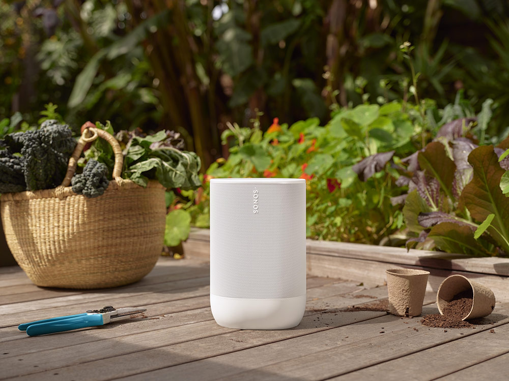 SONOS MOVE2WHITE - Sonos Move 2 Portabler Bluetooth-Lautsprecher Weiß