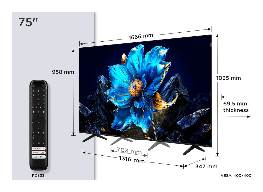 TCL 75P79K - TV QLED  75" 4K con Dolby Atmos