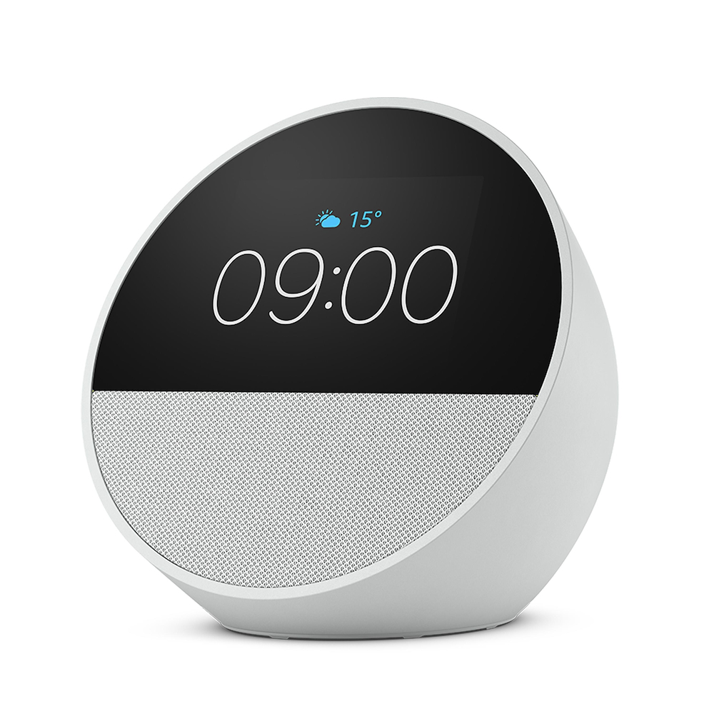 ECHO ECHOSPOT2024WHITE - Amazon Echo Spot 2024 sveglia intelligente con Alexa