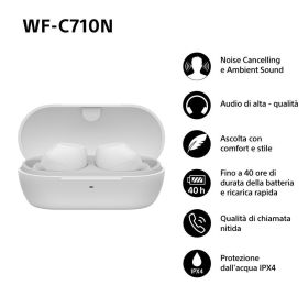 SONY WFC710NW - Cuffie True Wireless con NC Bianche