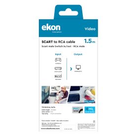 EKON ECVSCAR3RCA15MM - Cavo Scart 21 pin a 3 RCA 1.5mt
