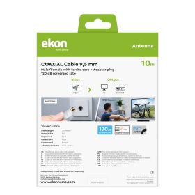 EKON ECAN100MECOMFW - 10m Antennenkabel Gold mit Adapter