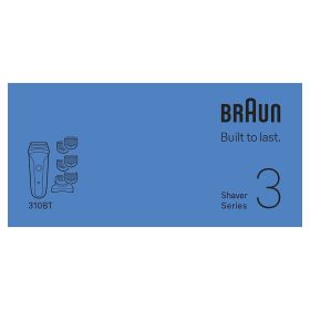 BRAUN 310BT 0728783 RASOIO RIC. 3LAME W&D LED AUT.30MIN 1ACC+5PETT BLU