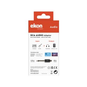 EKON ECARCAF63JACKM - Adattatore audio RCA femmina a Jack 6,3mm