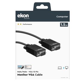 EKON ECITVGA15MMK - Cavo VGA 15 pin 1.5mt Nero