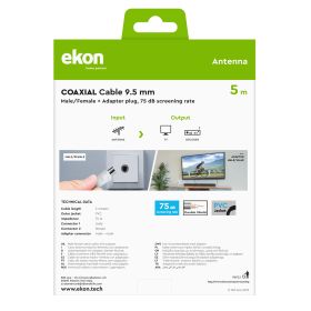 EKON ECAN50MFW - Antenne Kabel 5m Weiß