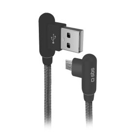 SBS TECABLE90MICROK - Cavo Micro USB 1m connettori 90° neri