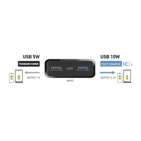 SBS TTBB20000FASTK - Slim Power Bank 20000mAh mit 2USB