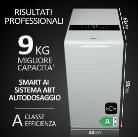 HAIER HW90BPD13386US - Toplader Waschmaschine 9kg mit Wi-Fi
