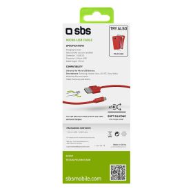 SBS TECABLPOLOMICUSBR - Rot Micro-USB Datenkabel für Geräte