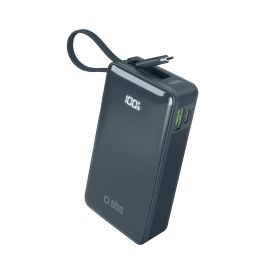 SBS TTBB10000LCDTCPD20B - Powerbank 10000mAh mit Display und Kabel