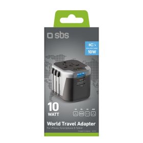 SBS TEADAPT2USBUNI - Universelle Steckdosenadapter mit 2 USB