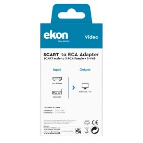 EKON ECVSCAR3RCAFVHS - Adattatore Video Scart a 3 RCA ed S-VHS