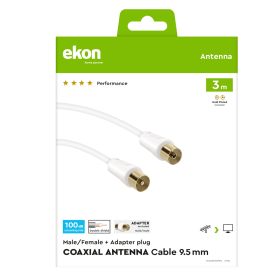 EKON ECAN30FERMFG - Cavo antenna oro 3 metri con adattatore