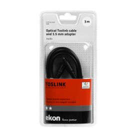 EKON ECATOSL30AD - Cavo fibra ottica Toslink 3m con adattatori