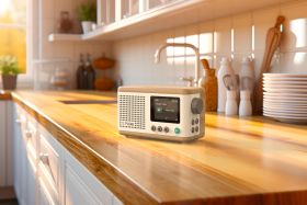 PURE 253800 - Classic Mini – Radio Digitale Portatile con DAB+, FM e Bluetooth in Cotton White​