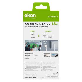 EKON ECAN1890MFW - Cavo antenne 9,5mm angolare 90° 1,8m