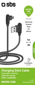 SBS TECABLE90MICROK - Cavo Micro USB 1m connettori 90° neri