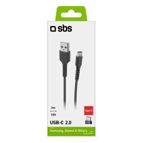 SBS TECABLETC3MTK - Cavo Type-C 3 metri per Ricarica