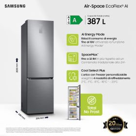 SAMSUNG RL38C776ASR - Kombiniertes Kühlschrank 387LT NoFrost