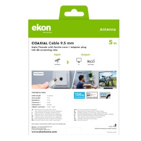 EKON ECAN50MECOMFW - Antennekabel 5 Meter Weiß