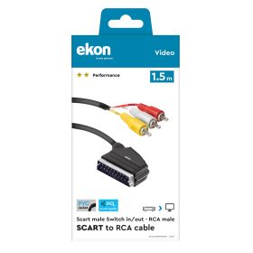 EKON ECVSCAR3RCA15MM - Cavo Scart 21 pin a 3 RCA 1.5mt