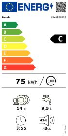 BOSCH SMV6ZCX09E - Einbaugeschirrspüler 14 Maßgedecke energieeffizient