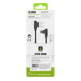 SBS TECABLE90MICROK - Cavo Micro USB 1m connettori 90° neri