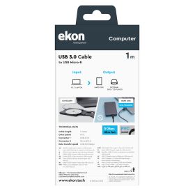EKON ECITUSB3MIC10MMK - Cavo USB 3.0 A a micro-B 1m