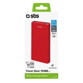 SBS TTBB10000FASTR - Power Bank 10000mAh Rot