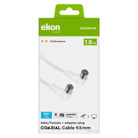 EKON ECAN1890MFW - Cavo antenne 9,5mm angolare 90° 1,8m