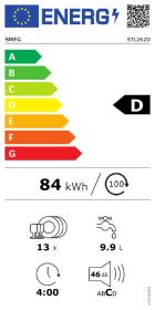 SMEG STL262D - STL262D 0676749 LAVAST.SC/TOT.60CM 13COP CE.D INVERTER SLIDING