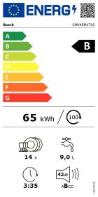 BOSCH SMV4EMX71S - Einbaugeschirrspüler 60 cm Klasse B