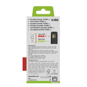 SBS TTBB10000LCDTCPD20K - Power Bank 10000mAh mit Display