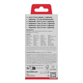 SBS TEADAPTJACKMFIW - Adattatore jack 3,5mm e Lightning