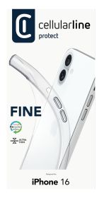 CELLULAR LINE FINECIPH16T - Custodia Fine iPhone 16 Trasparente