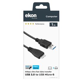 EKON ECITUSB3MIC10MMK - Cavo USB 3.0 A a micro-B 1m