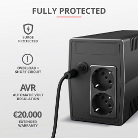 TRUST 23503 - UPS Trust Paxxon 800VA 2Outlets