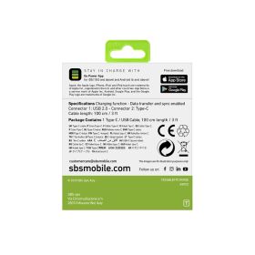 SBS TECABLETYC1KPOS - Cavo USB A a Type-C 1 metro